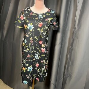 Zara Floral Black Dress Women’s Large